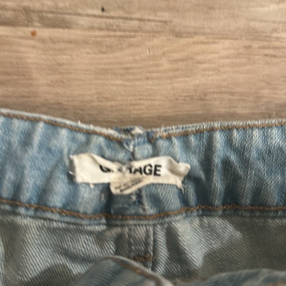 Garage Floral Embroidered Denim Mini Skirt Light Wash Y2K Size M - Picture 4 of 7